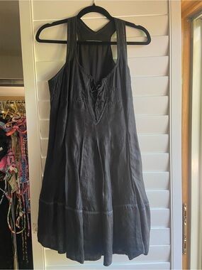 Marithe Francois Girbaud Black Sleeveless Tunic Dress